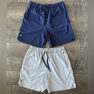 TWO Men's Fabletics The One 7” Unlined Shorts - Blue and Gray (Size Large)